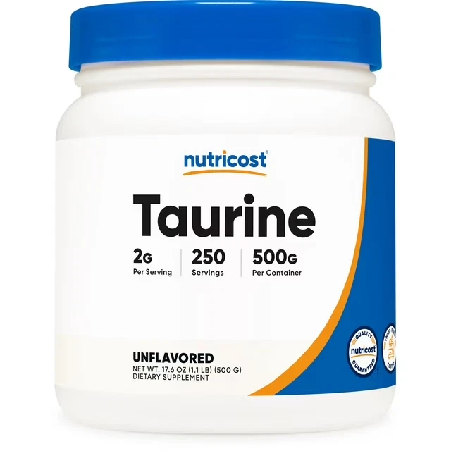 Nutricost Taurine Powder 500 Grams - 250 Servings, 2000mg Per Serving
