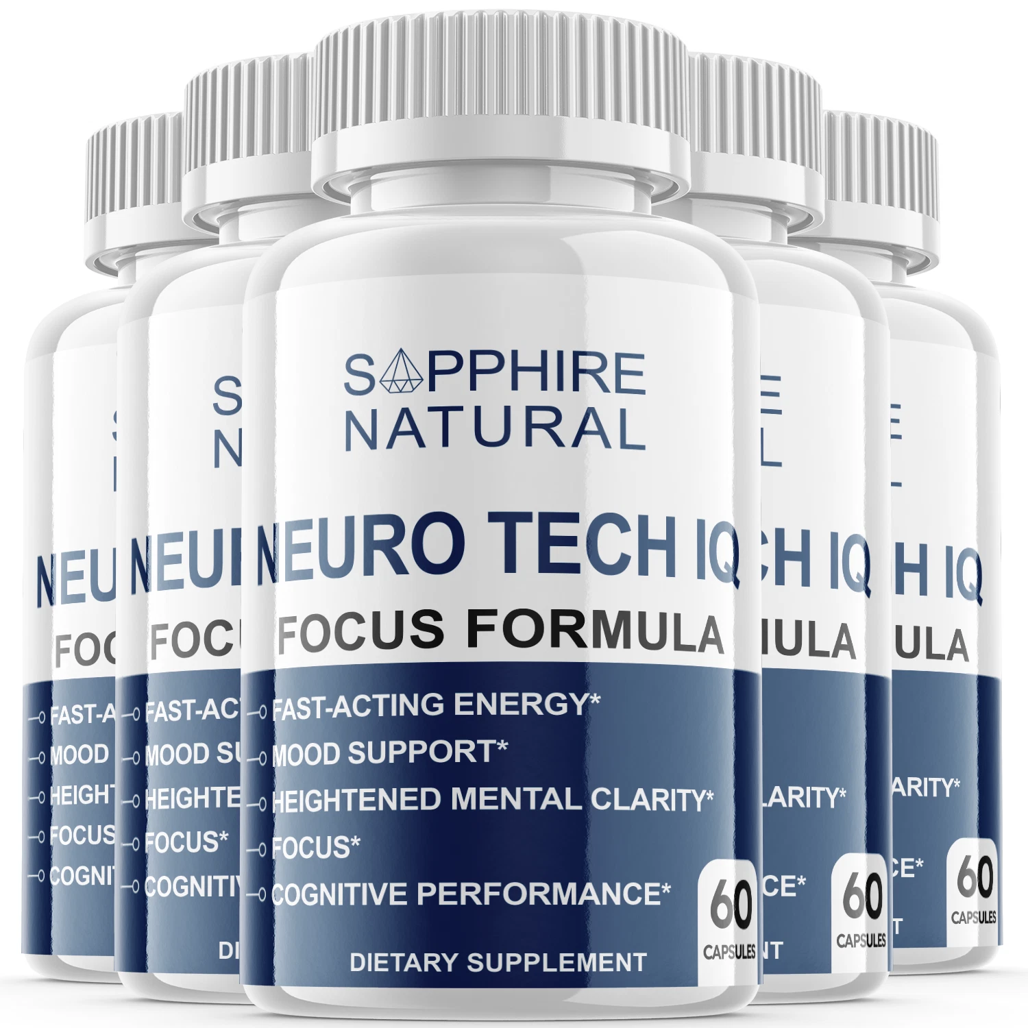 [285508221007] (5 Pack) Neuro Tech IQ Brain Supplement, Neuro Tech Focus Formula (300 Capsules)