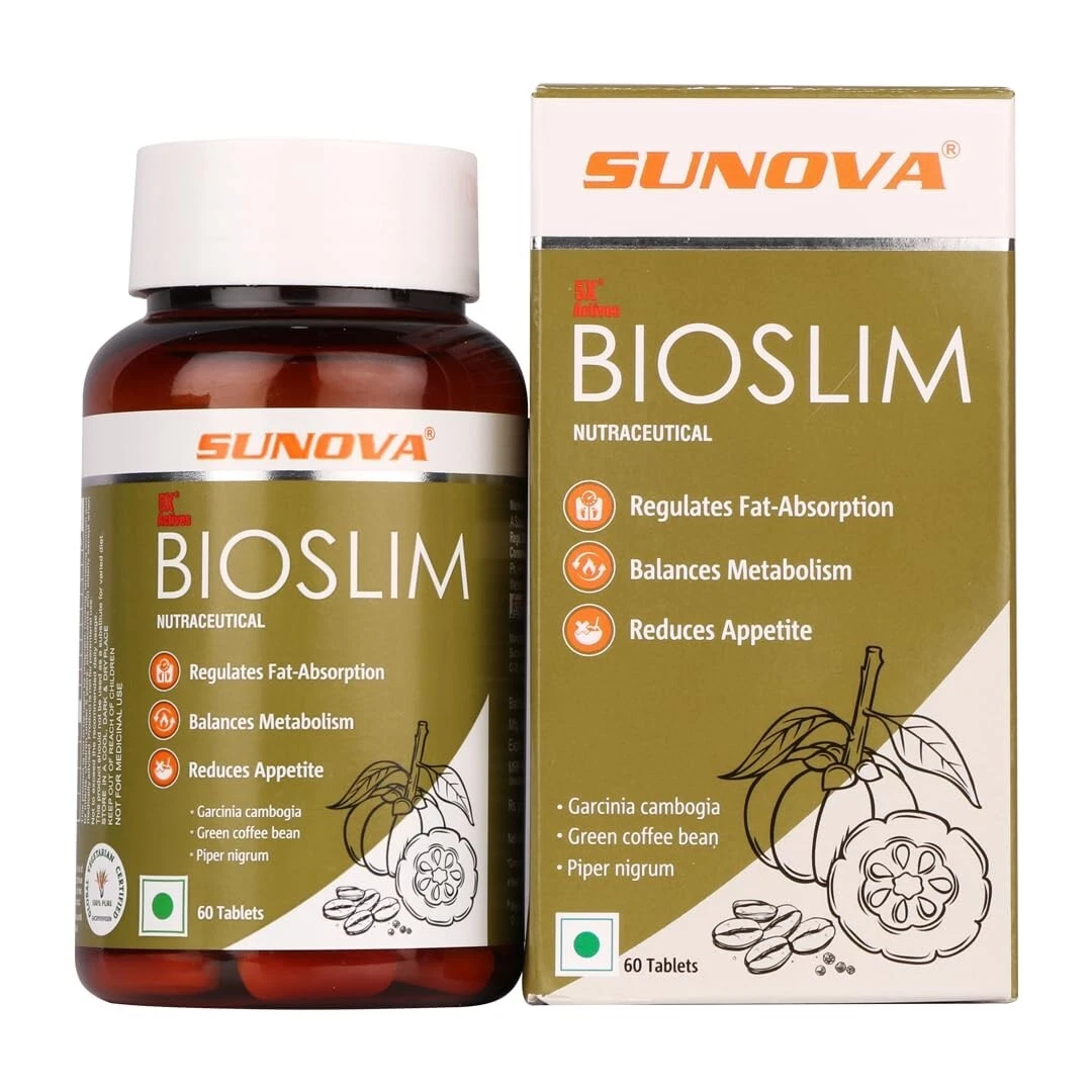 SUNOVA Bioslim Fat Burner Capsules – Organic Weight Management 60Tab (Pack Of 1)
