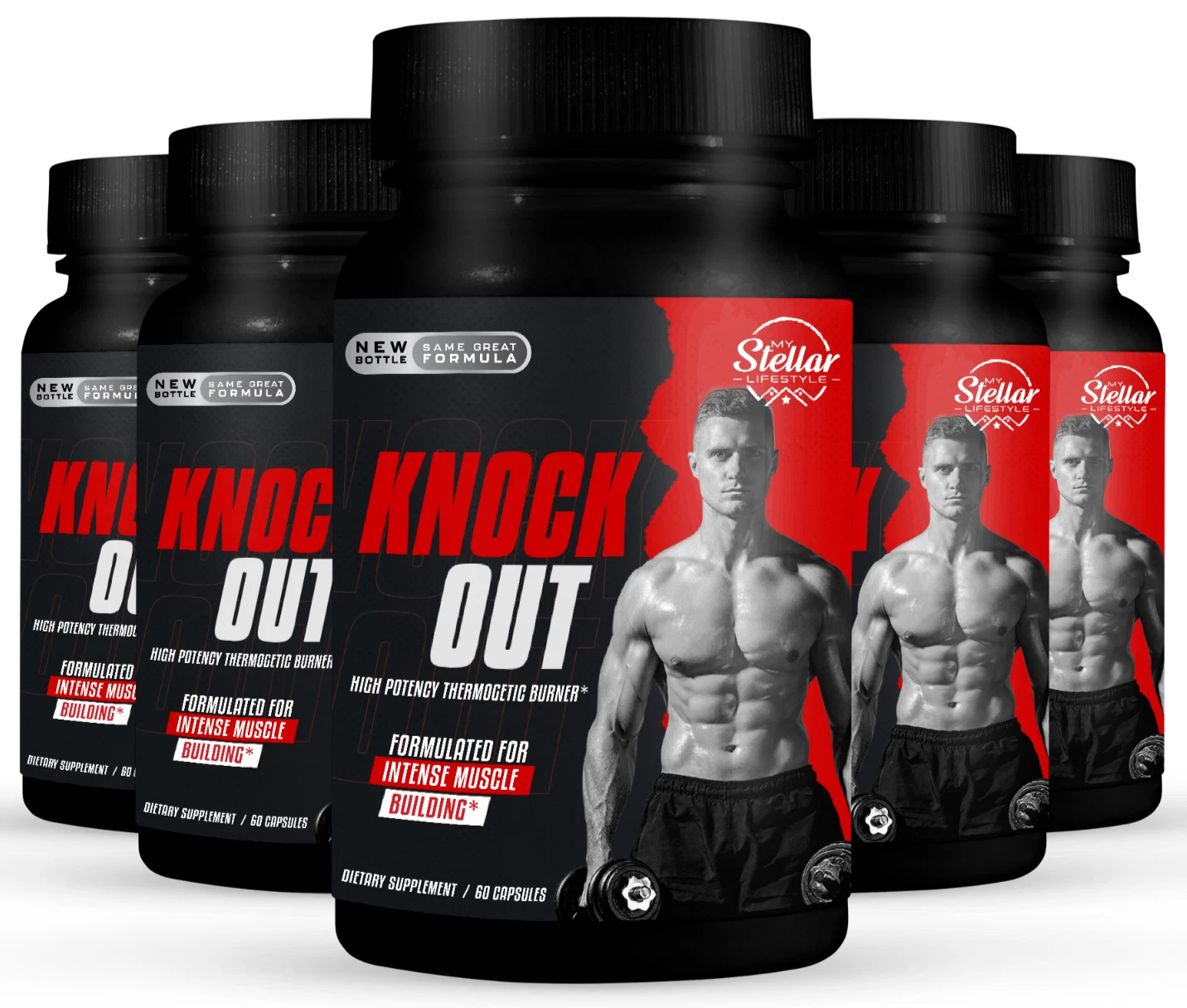 5 Pack Knock Out, instant fat burner-60 Capsules x5