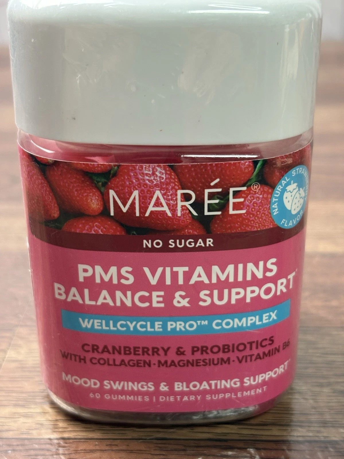 Maree No Sugar PMS Vitamins Balance & Support 60 Strawberry Gummies Exp 05/26