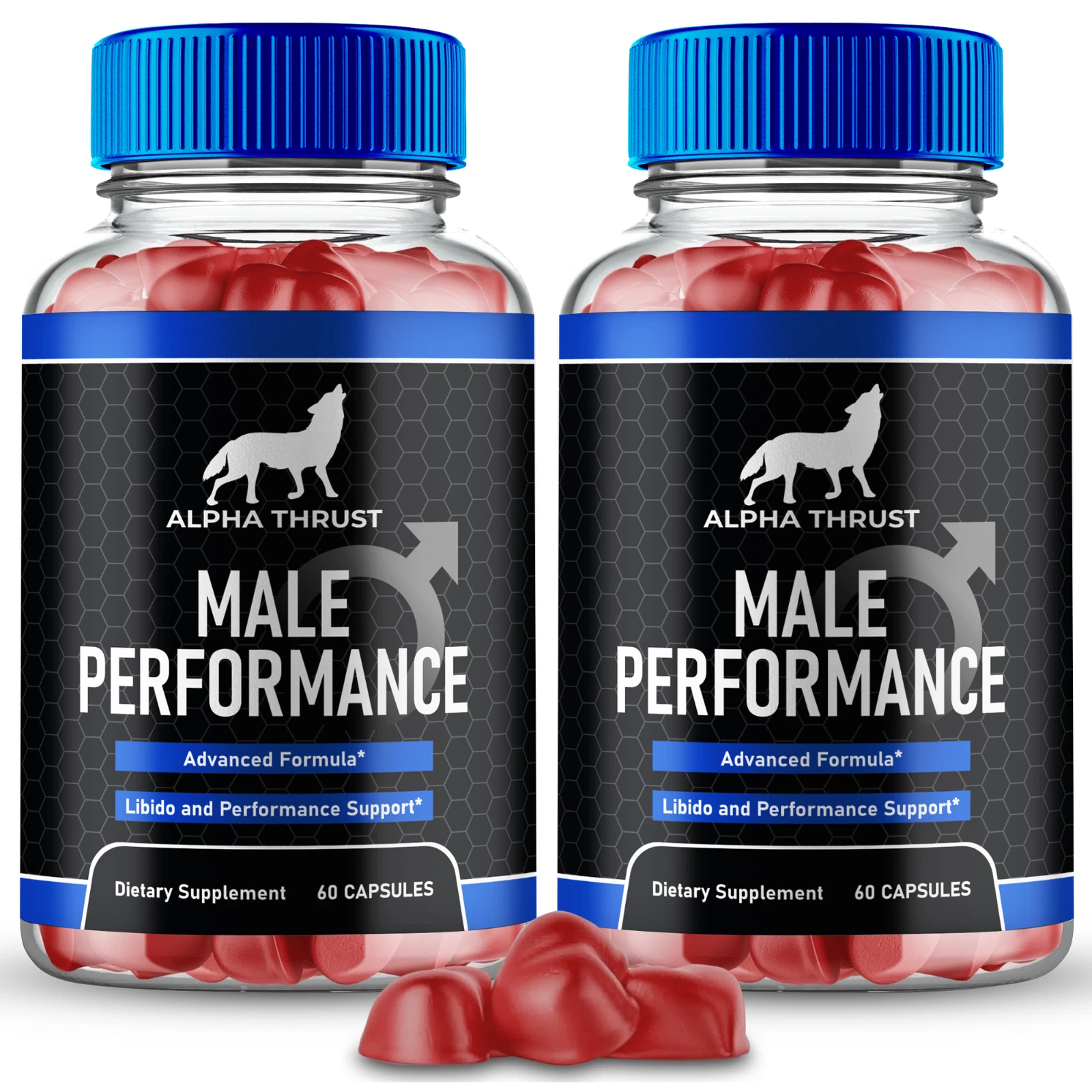 (2 Pack) Alpha Thrust Men Gummies, Support Extra Strength Male Performance Gummy