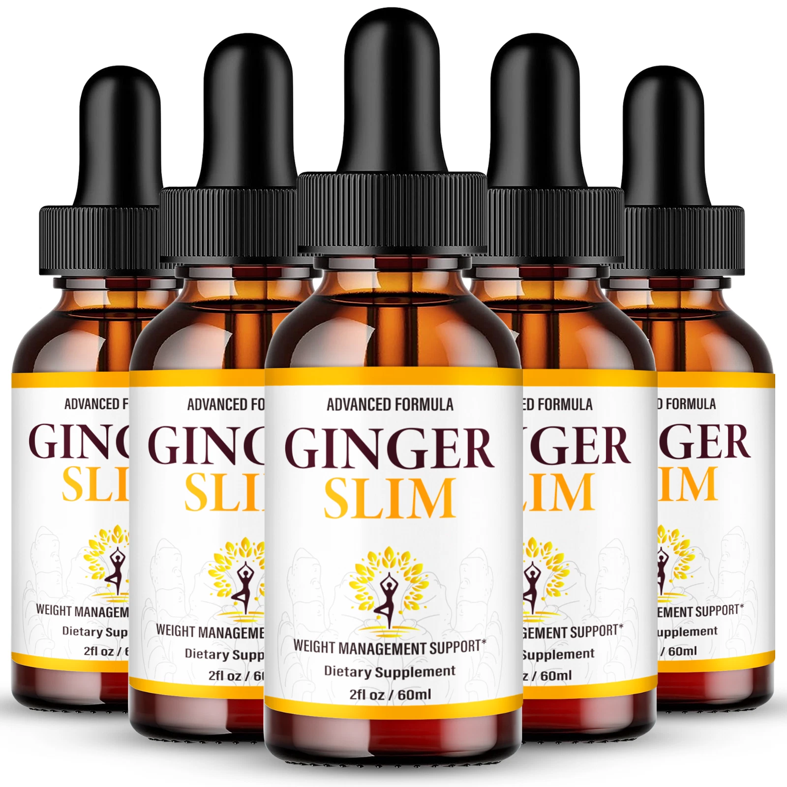 (5 Pack) Ginger Slim Drops, GingerSlim Weight Loss Drops to Support Fat Burning