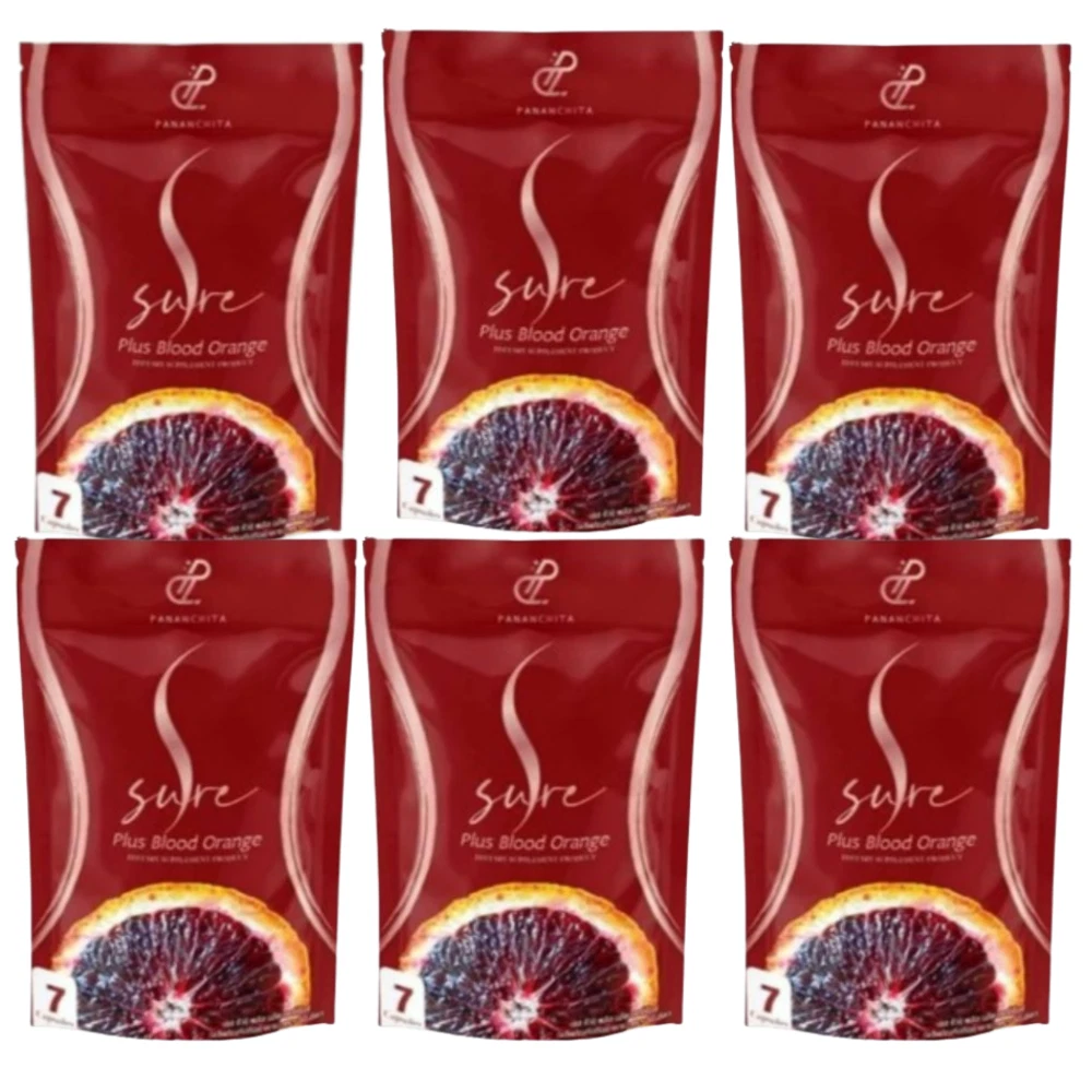 S SURE Plus Blood Orange Weight Management Pananchita Block Burn 7 Caps x 6