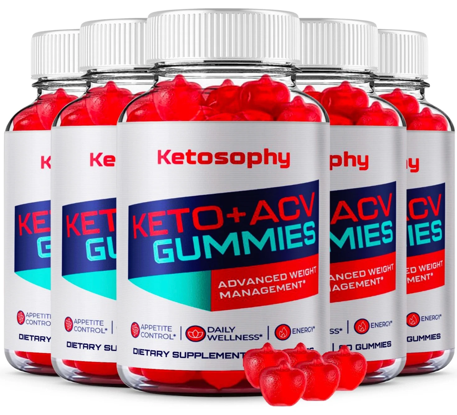 (5 Pack) Ketosophy ACV Keto Advanced Weight Loss Gummies to Burn Stubborn Fat