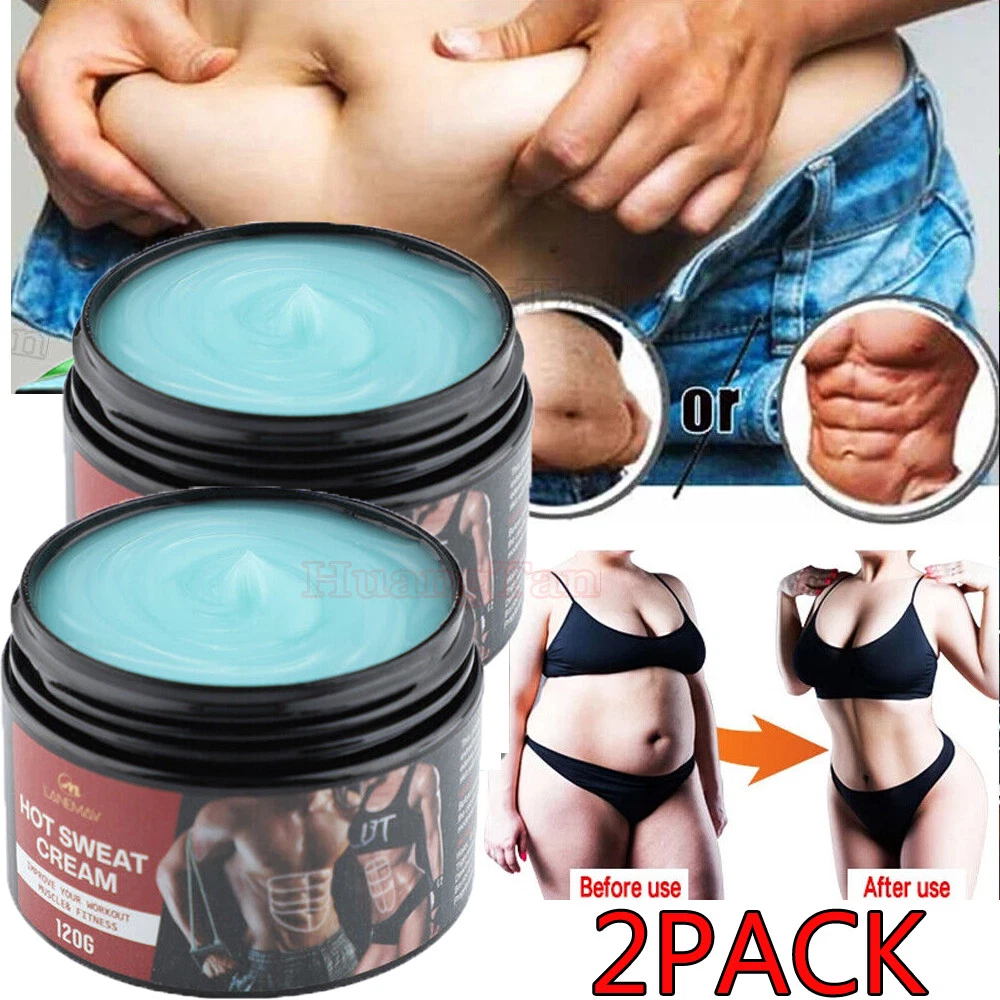 2x Hot Cream Fat Burner Loss Weight Belly Slimming Fitness Body Sweat Gel Cream