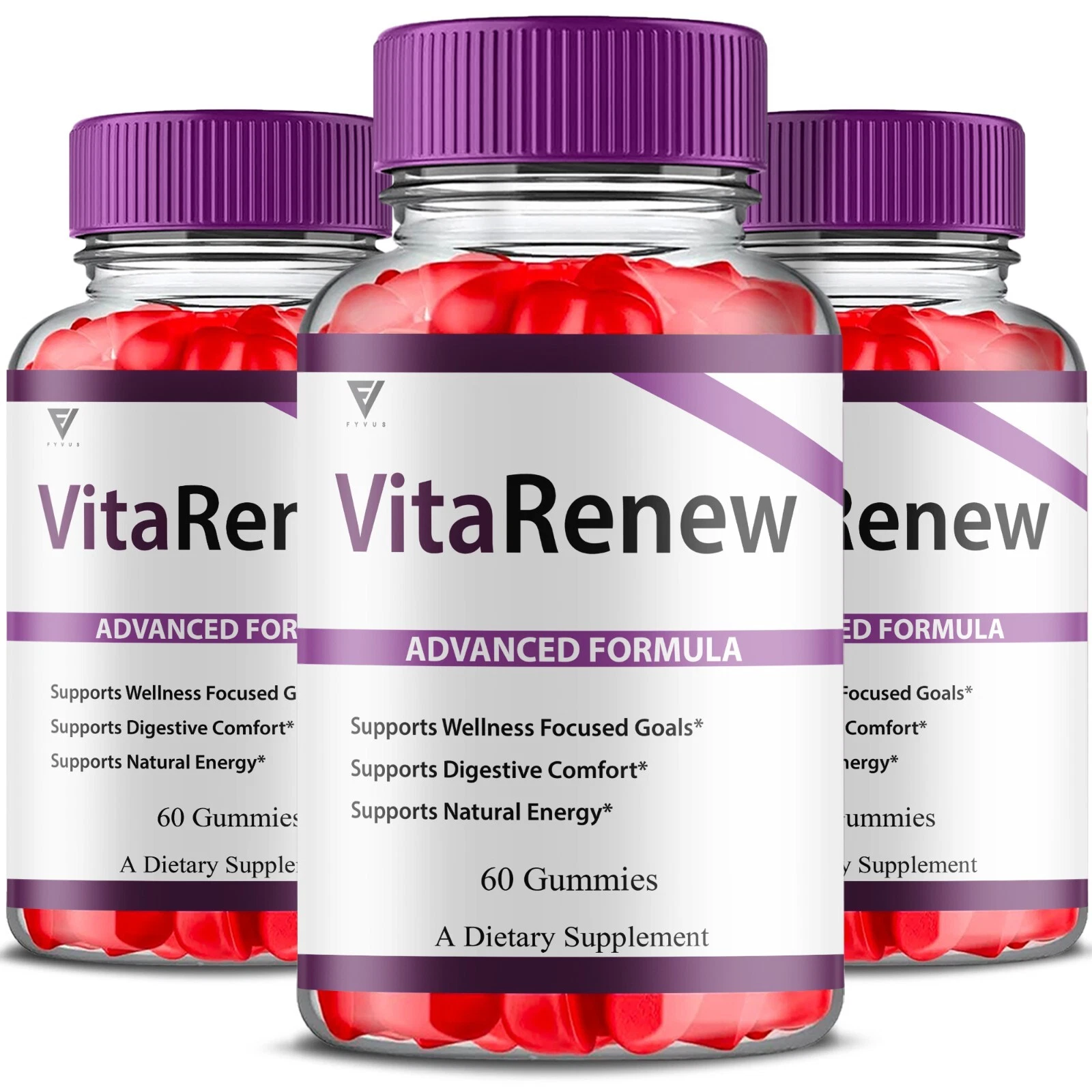 (3 Pack) VitaRenew ACV Formula Gummies, Vita Renew Daily Vitamin (180 Gummies)