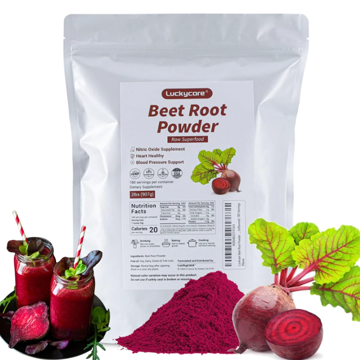 2LB Original Beet Root Powder Non-GMO Vegan&Gluten Free Nitric Oxide Supplement