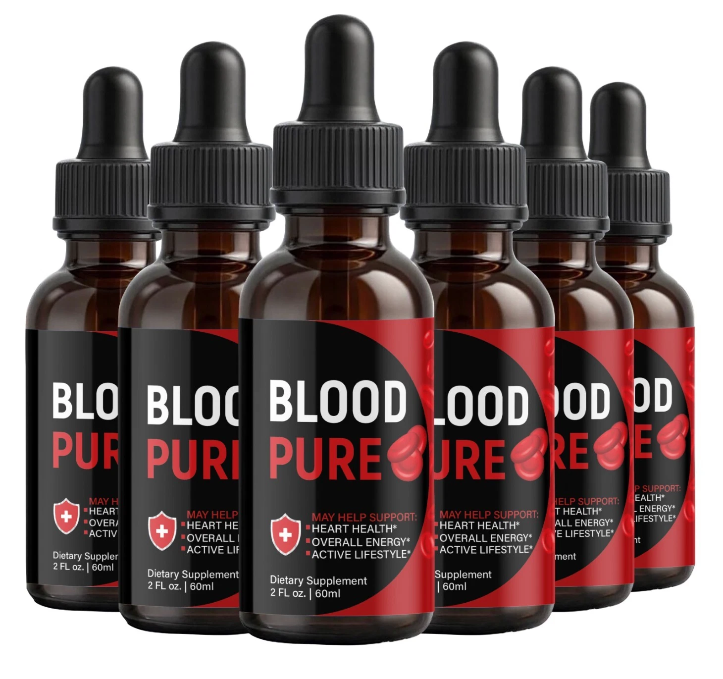(6 Pack) Blood Pure Drops, BloodPure Advanced Blood Health Support Droppers
