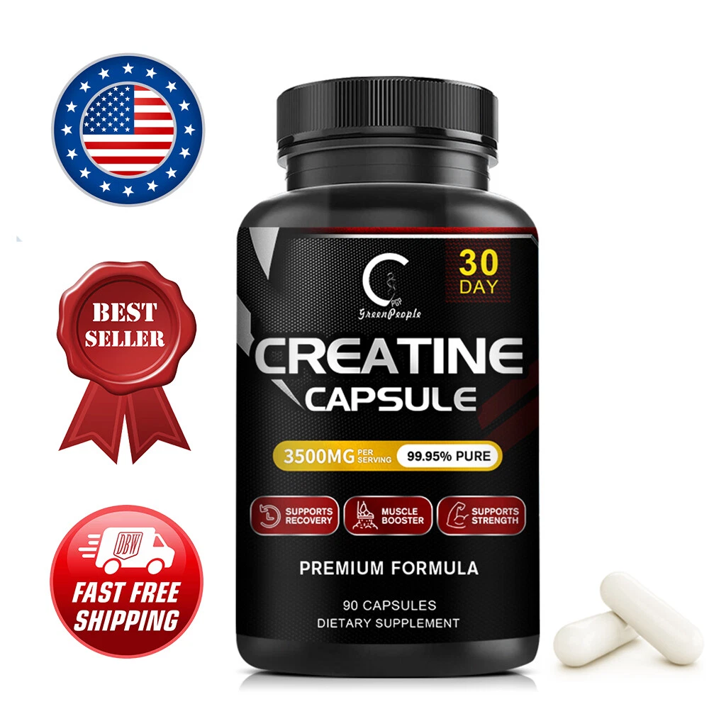 CREATINE Monohydrate Pills 3500mg Per Serving Muscle Growth Building Supplement
