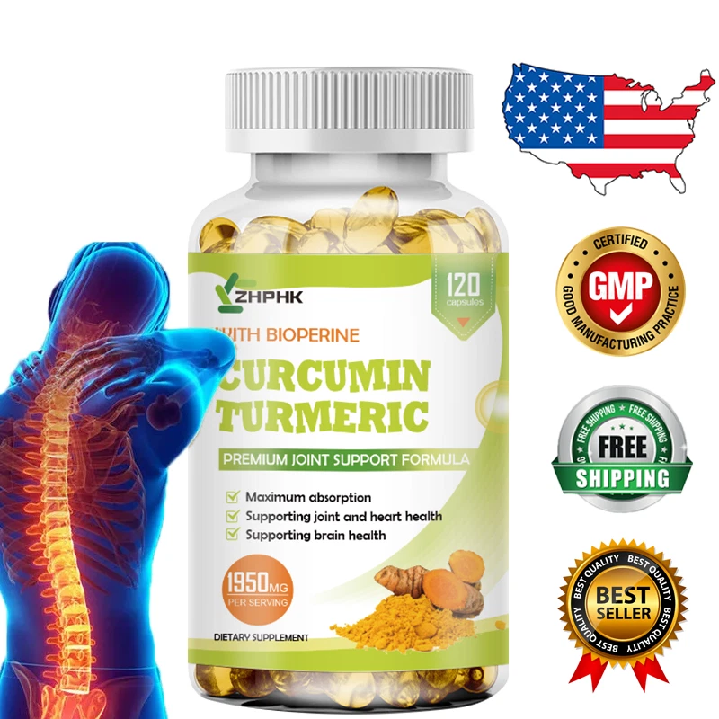 Turmeric Curcumin Highest Potency 95% 1950mg with BioPerine Black Pepper Extract