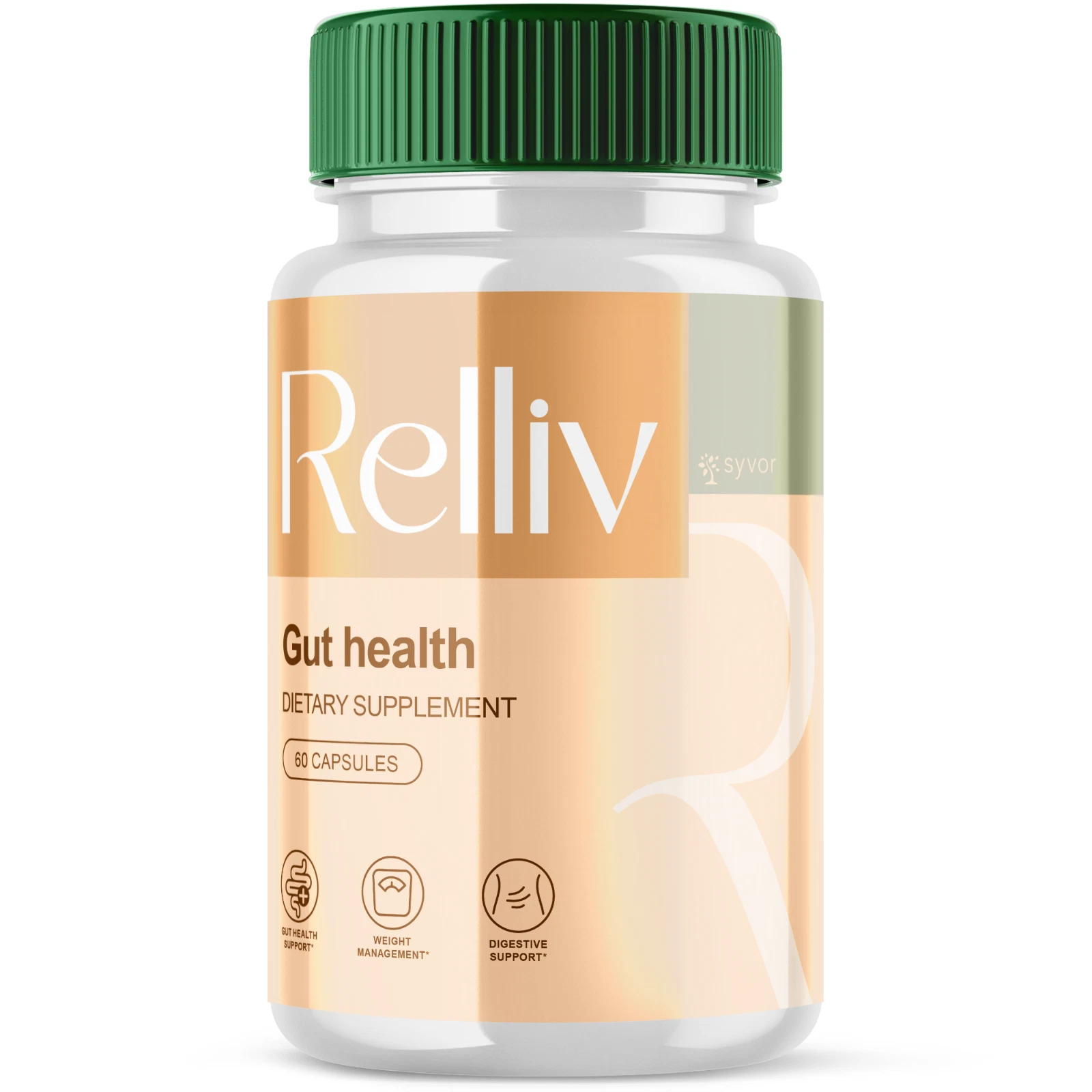 Relliv Probiotic Gut Health Formula, Enhance Digestive Function 60 Capsules