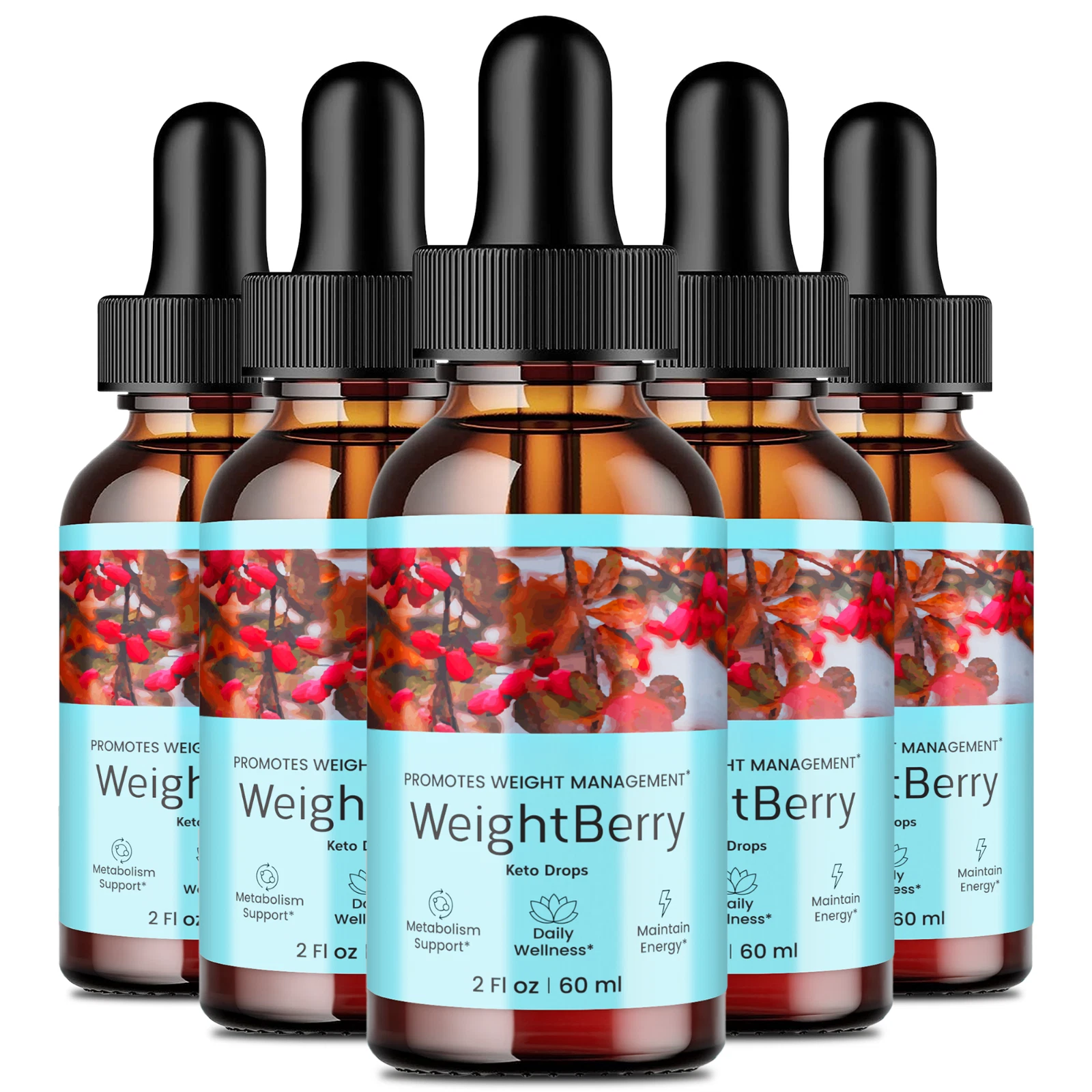 (5 Pack) Weightberry Keto Support Liquid Drops for Weight Loss Keto Drops
