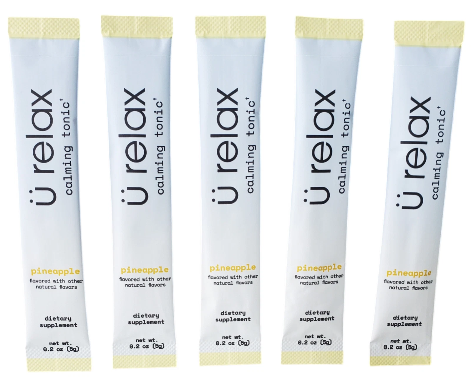 5 Single Packets U Relax Calming Tonic ALL PINEAPPLE Flavor Calm Nerves Mood