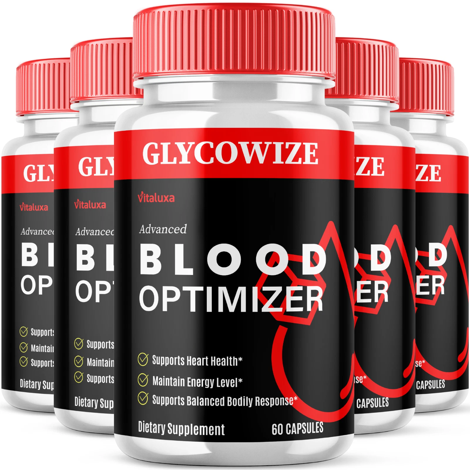 (5 Pack) Glycowize Advanced Blood Pills Natural Glycogen Support (300 Capsules)