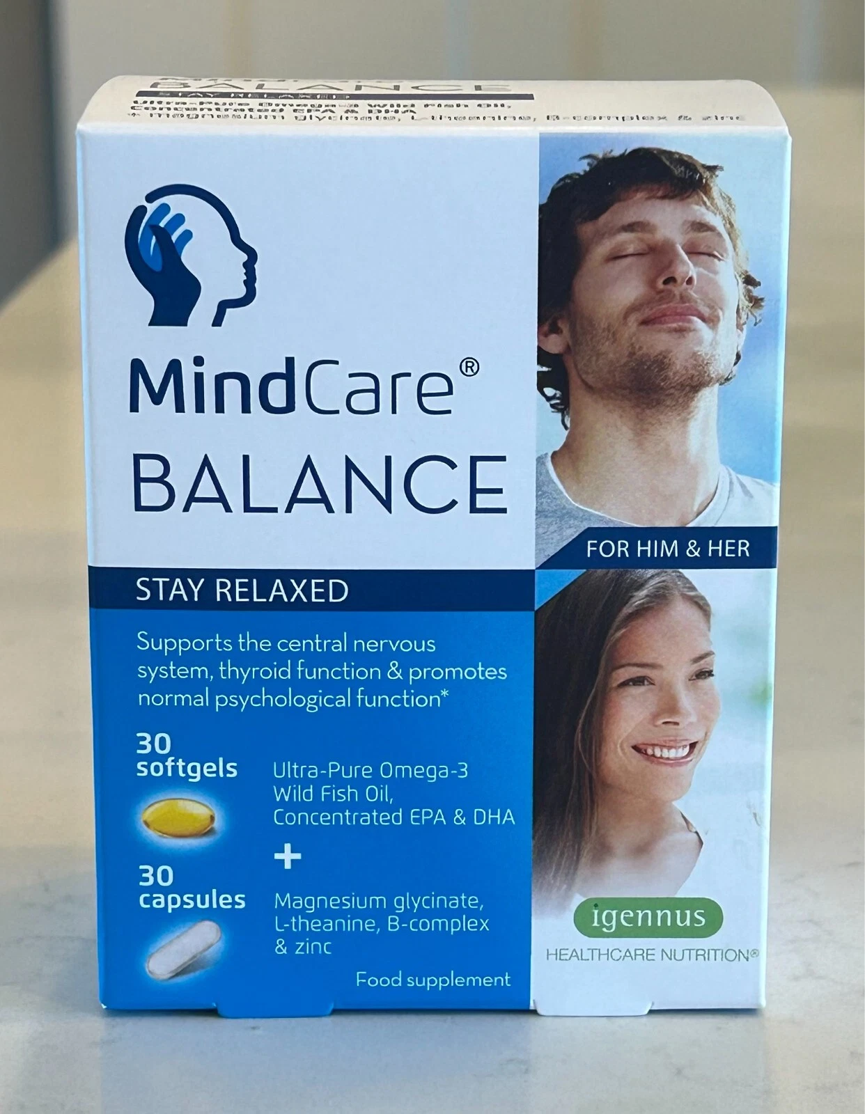 Igennus Mindcare Balance Calming Supplement Stay Relaxed 60 Capsules Exp. 7/26