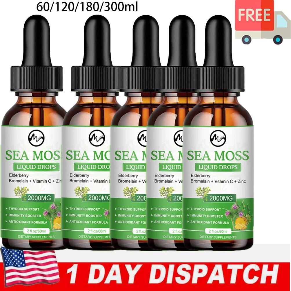 Sea Moss Liquid Drops +Black Elderberry Extract Immune Joint Digestion Support