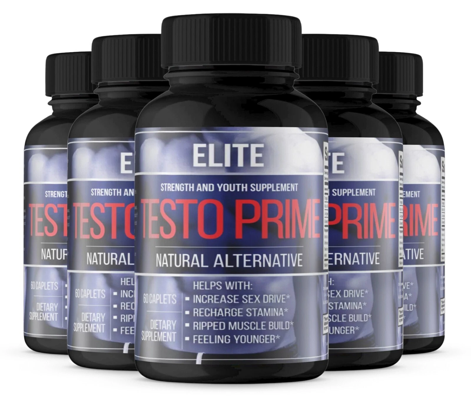 Elite Testo Prime Ripped Muscle Builder Supplement for Men (300 Capsules) 5-Pack