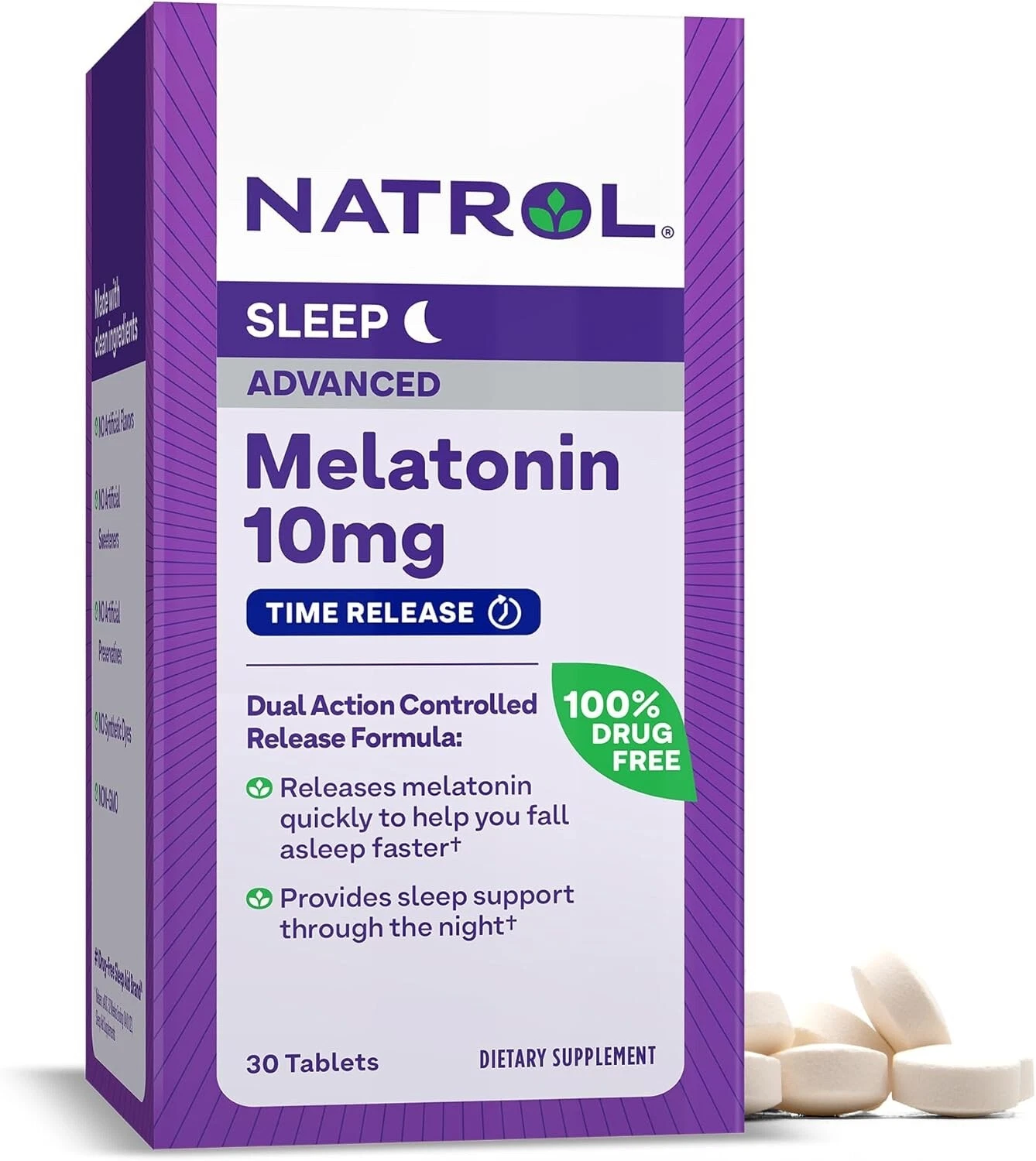 Natrol Melatonin Advanced Sleep Aid 10mg 30 Tablets Time Release Exp. 04/30/2026