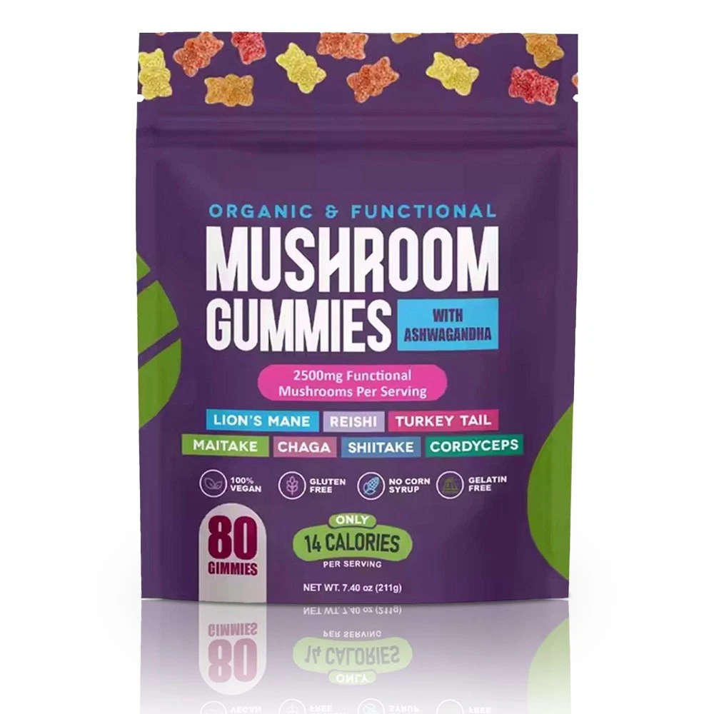 1-3PCS Mushroom Supplement Gummies Organic & Functional 80 Gimmies 7.4oz New