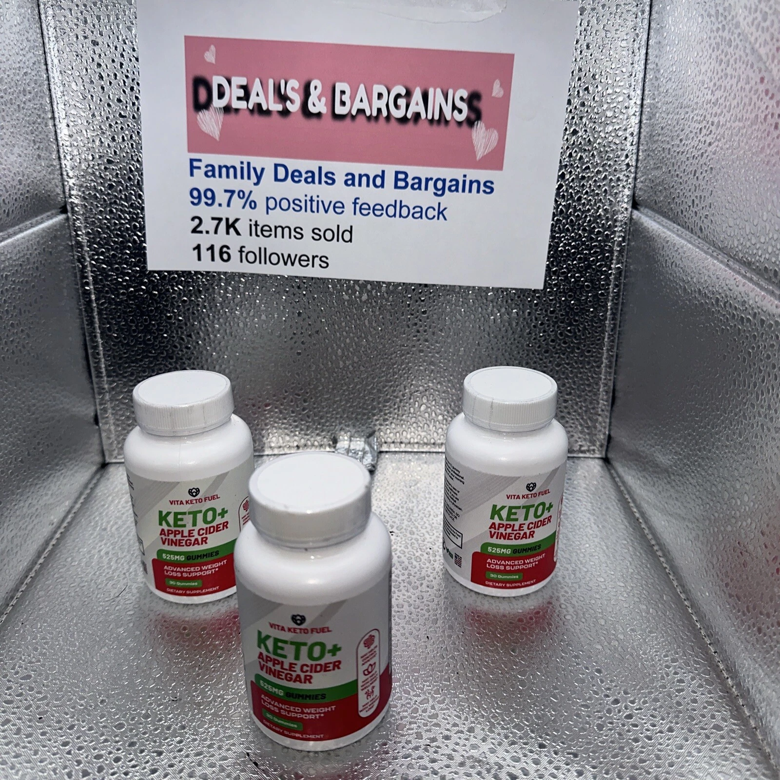 3 Vita Keto Fuel Gummies. Keto+ACV 525 mg Gummies For Advanced Weight Loss Supp