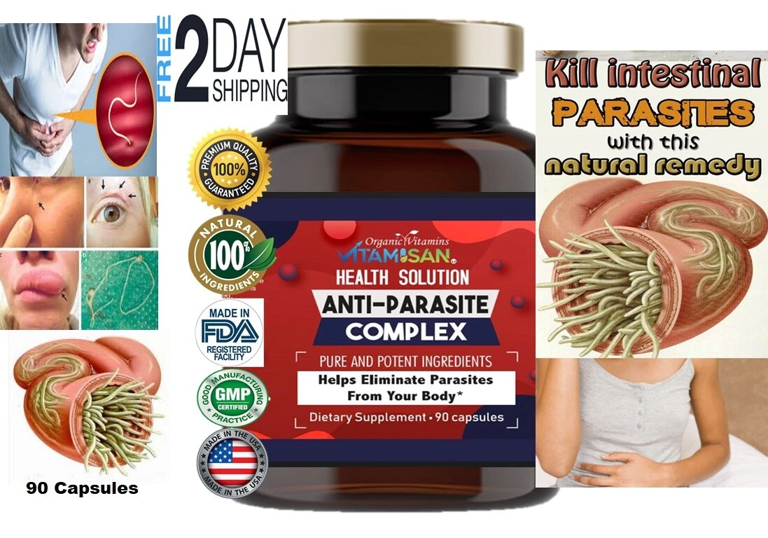 [353359868626] Wormwood Anti Parasite Complex 1500mg support intestinal Health Supplements 90