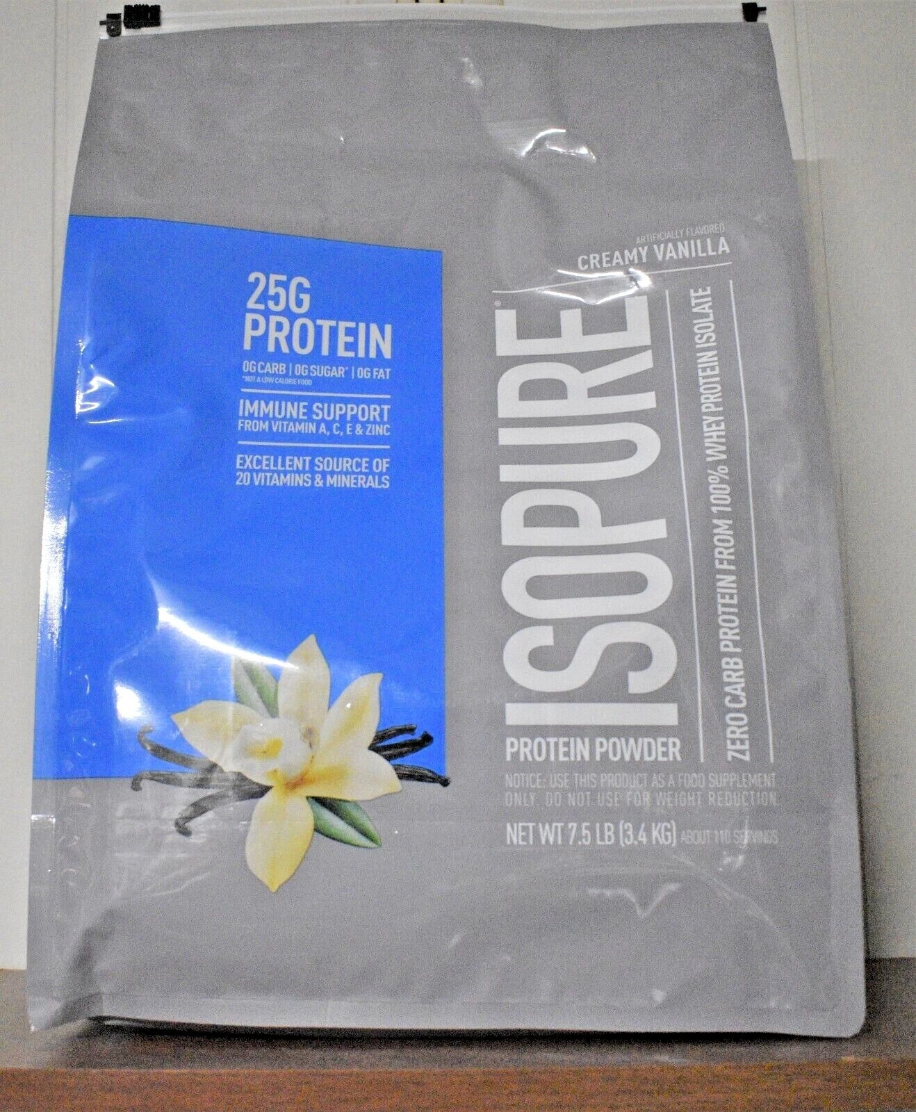 Isopure 7.5 Lb Zero Low Carb Protein Powder 110 Serv Whey Isolate -Choose Flavor