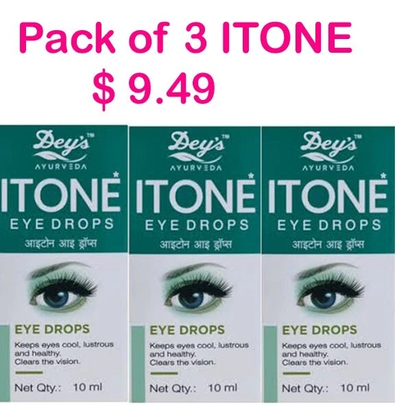 Qty 3 x ITONE Eye Drops Herbal Ayurvedic for Conjunctivitis, Itching of Eyes