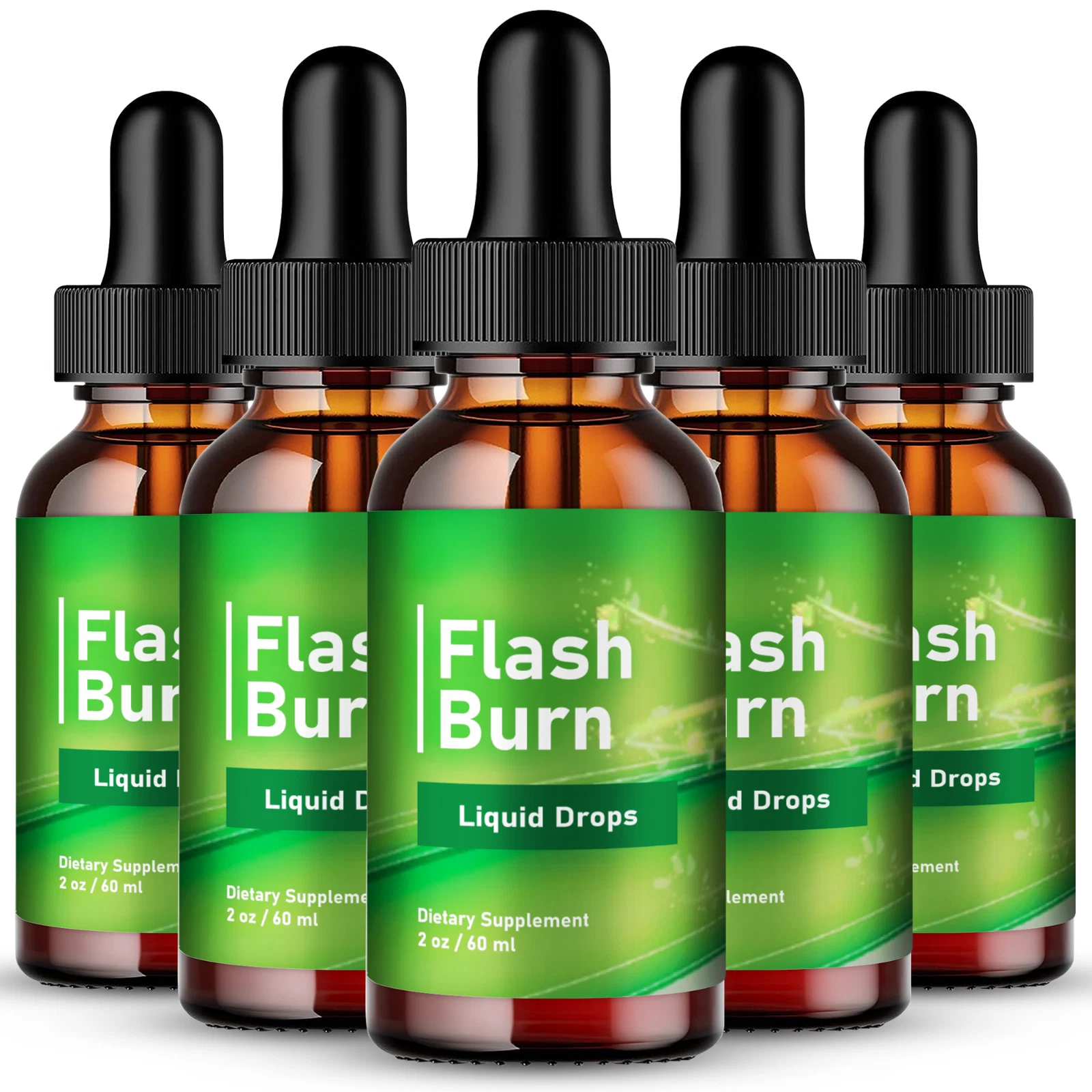 (5 Pack) Flash Burn Weight Loss Drops, FlashBurn for Fitness & Lasting Energy