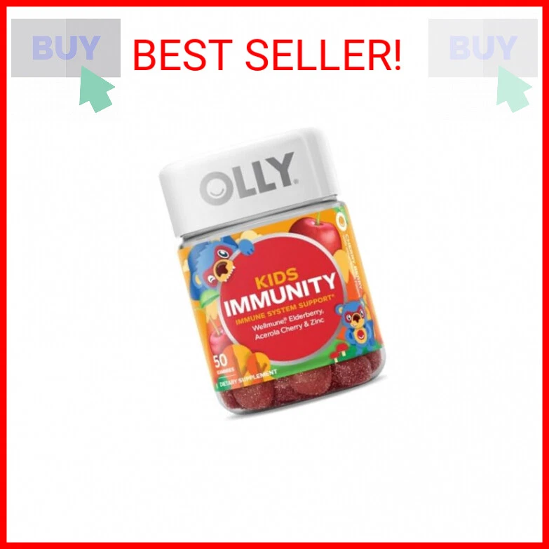 OLLY Kids Immunity Gummy, Immune Support, Wellmune, Elderberry, Vitamin C, Zinc,