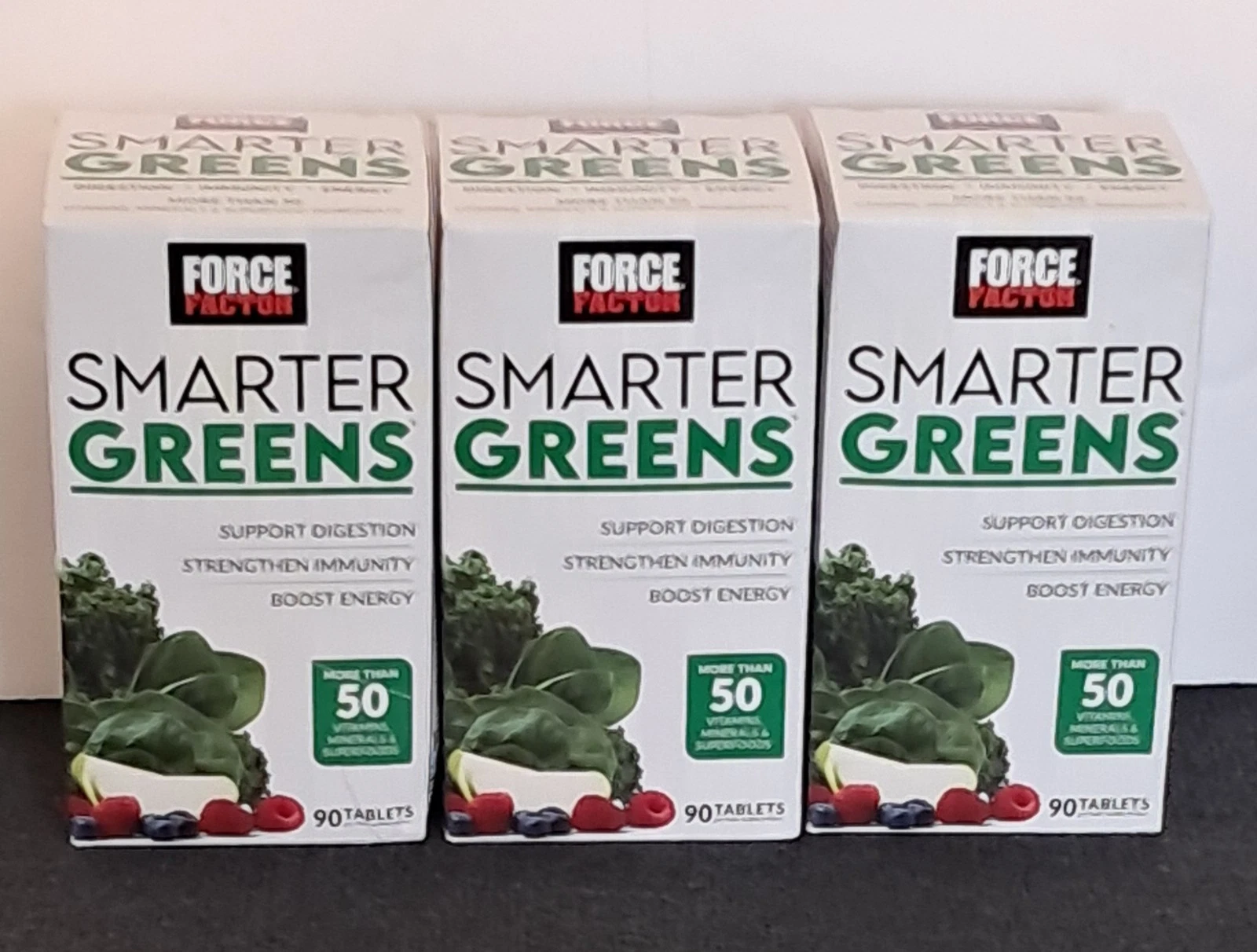 Force Factor Smarter Greens Probiotic Vitamins Minerals 90 Tablets