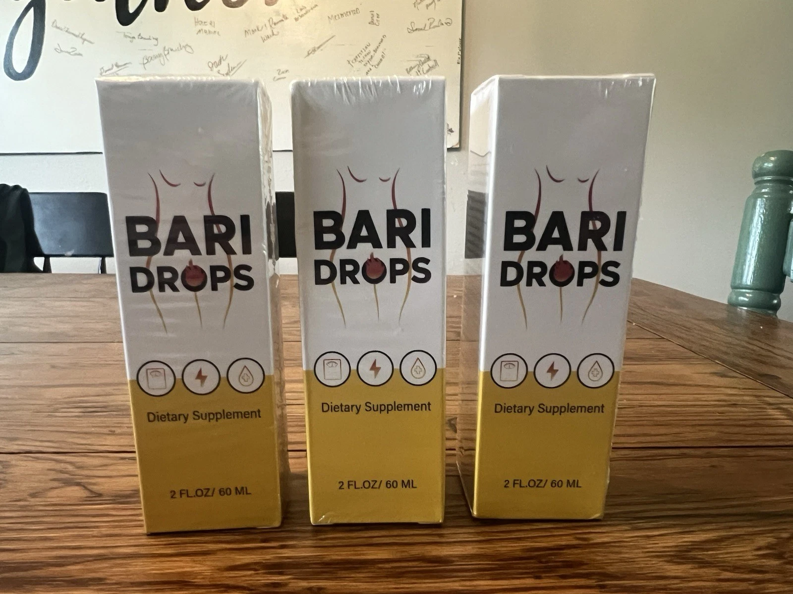 [256974515551] (3 Pack) Bari Drops Liquid Supplement-Natural Formula - 10oz Total (2oz x 5)