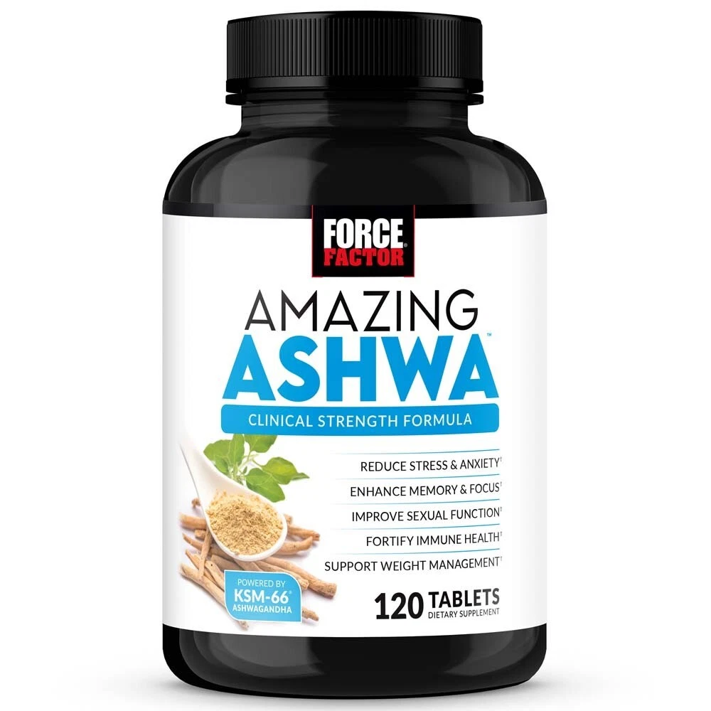 Force Factor Amazing Ashwa Tablets Ashwagandha Supplement for Stress & Anxiety