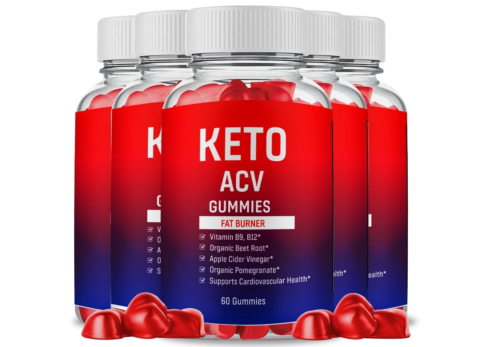 5 X Keto ACV Gummies 1,000mg Weight Loss Apple Cider Vinegar Maximum Strength