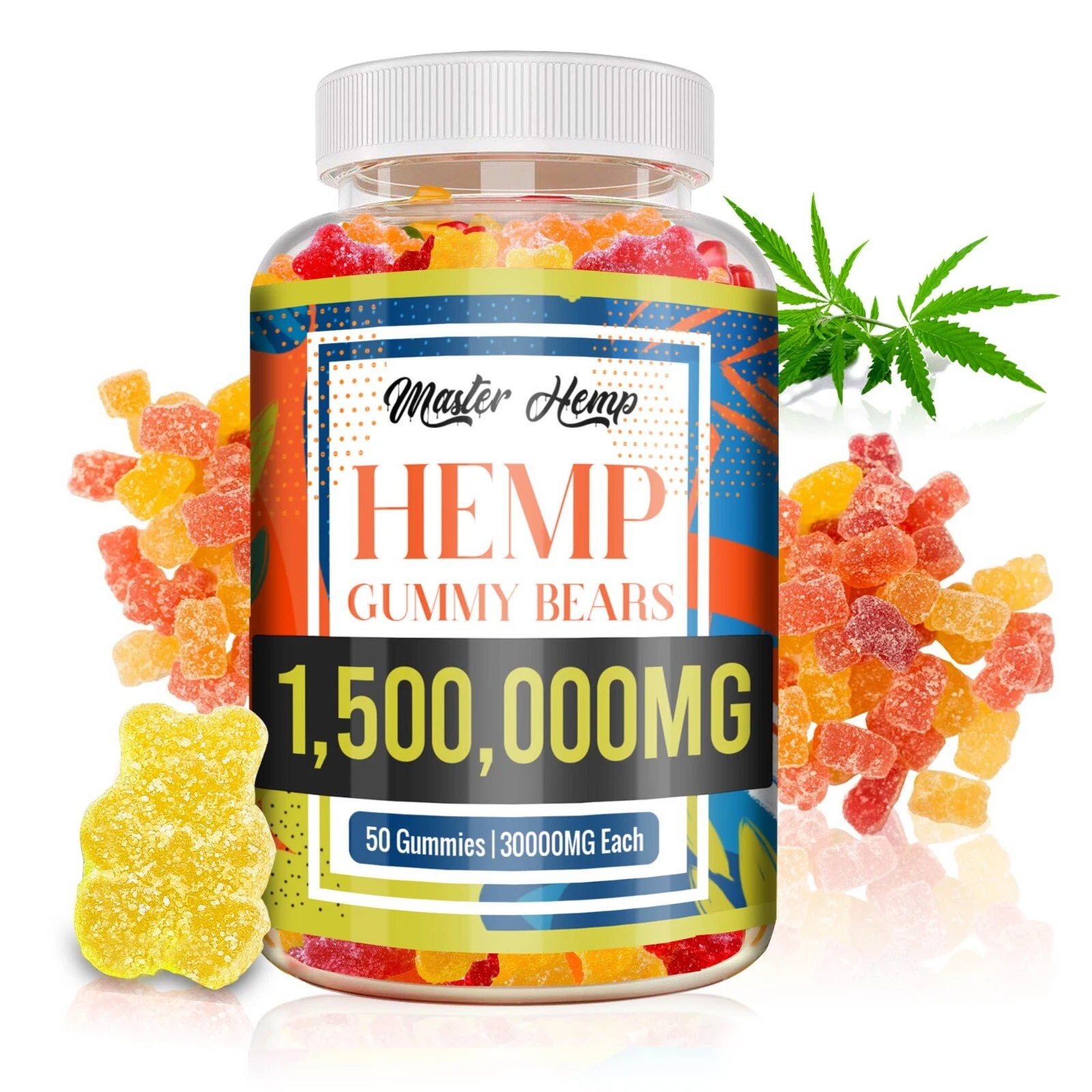 1,500,000 MG Fruity Soft Gummy Bears for Relax, Sleep, Reduce Stress Anxiety