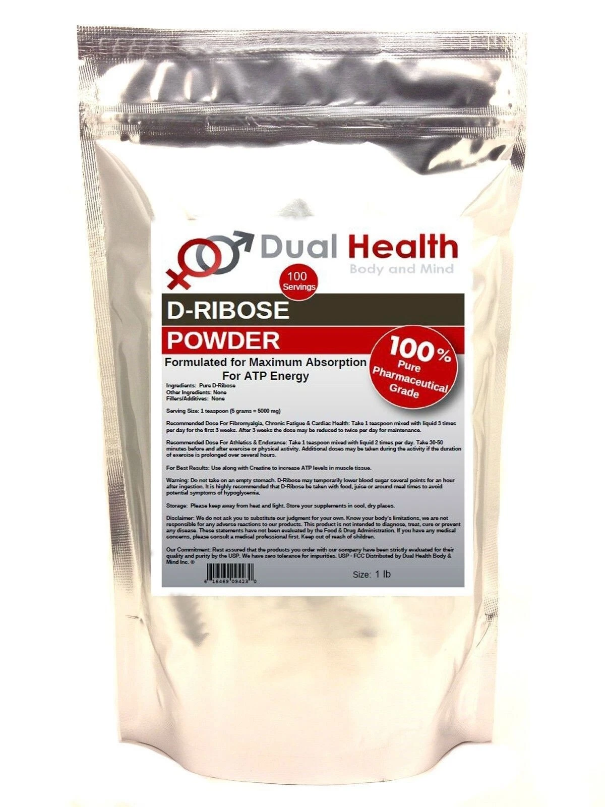 D-Ribose Powder (1 lb) ATP Energy Endurance Muscle Sport Pure Pharmaceutical