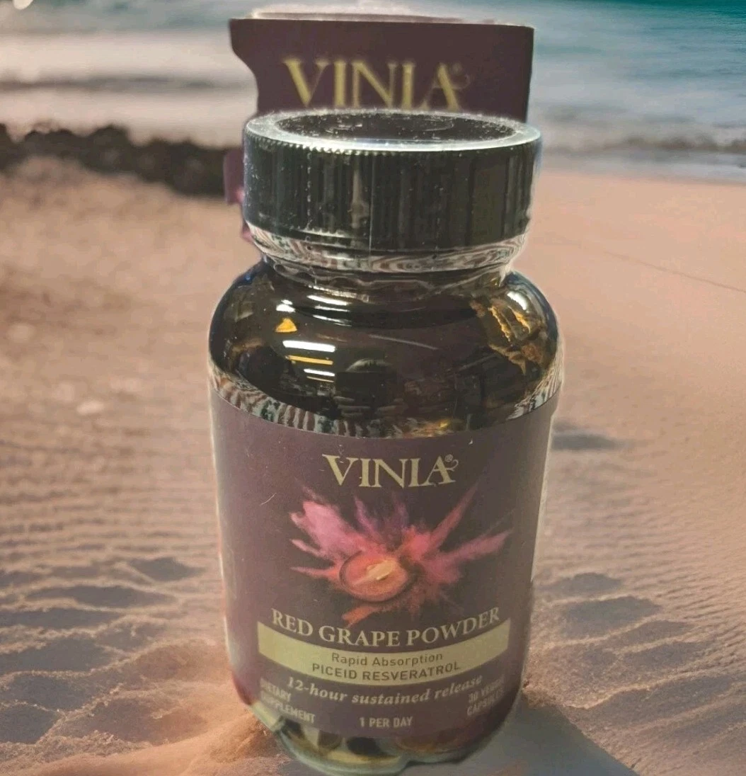 [376327643604] 2 X Vinia Red Grape Powder Rapid Absorbtion Piceid Resveratrol -03/26
