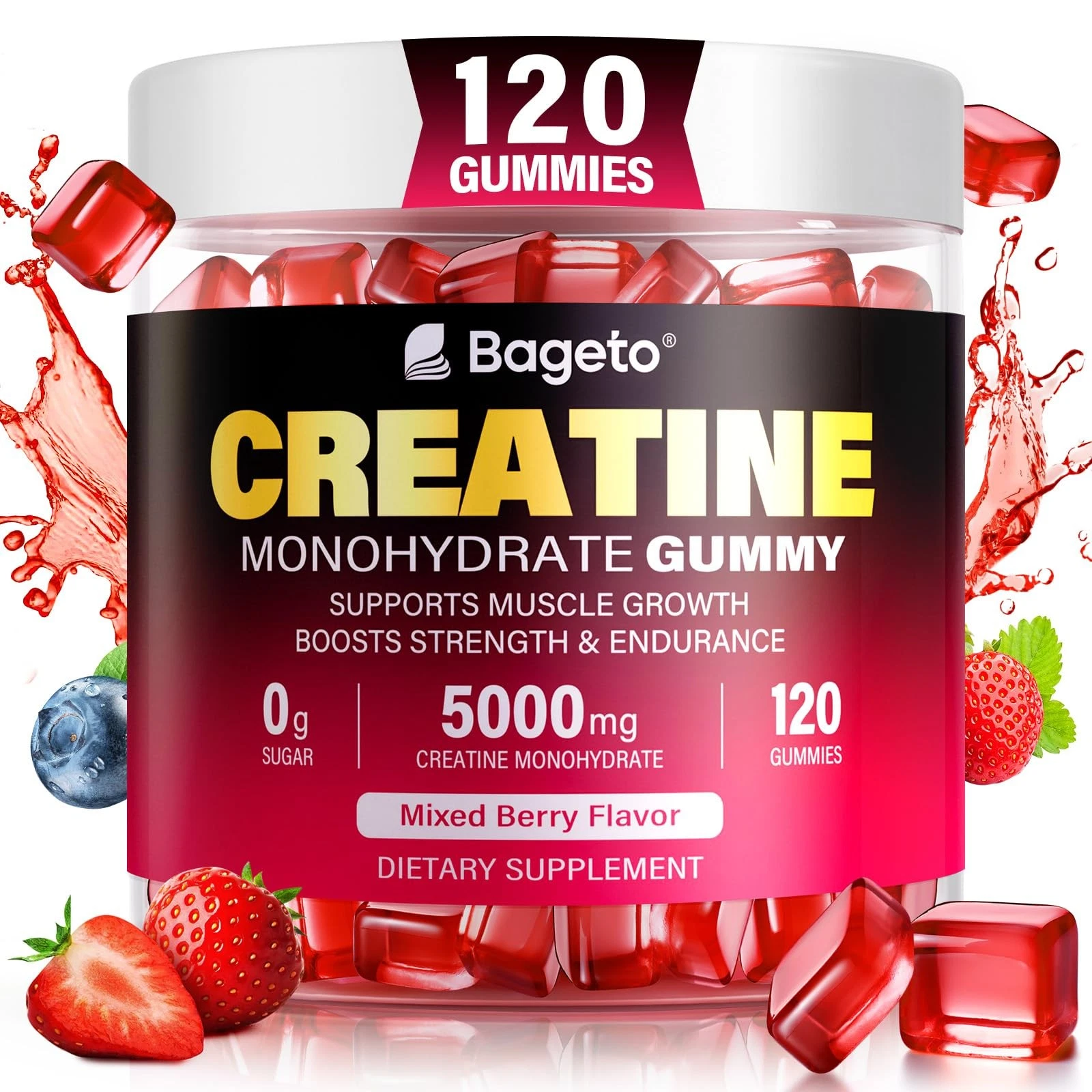 Creatine Monohydrate Gummies 5000mg for Men & Women, 120 Count Creatine for