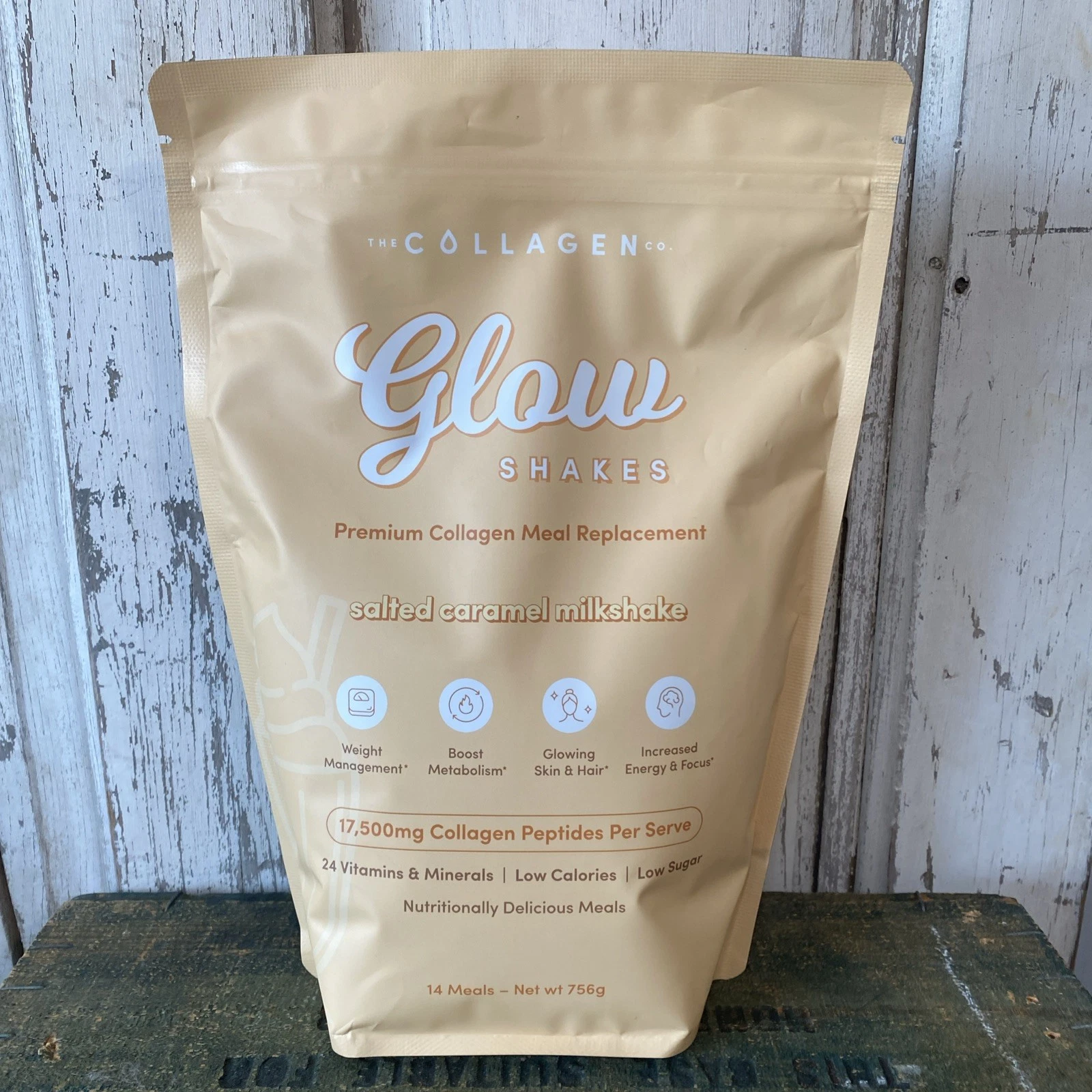 SALTED CARAMEL Collagen Meal Replacement - 756g NEW FRESH 9/25 GLOW SHAKES DIET