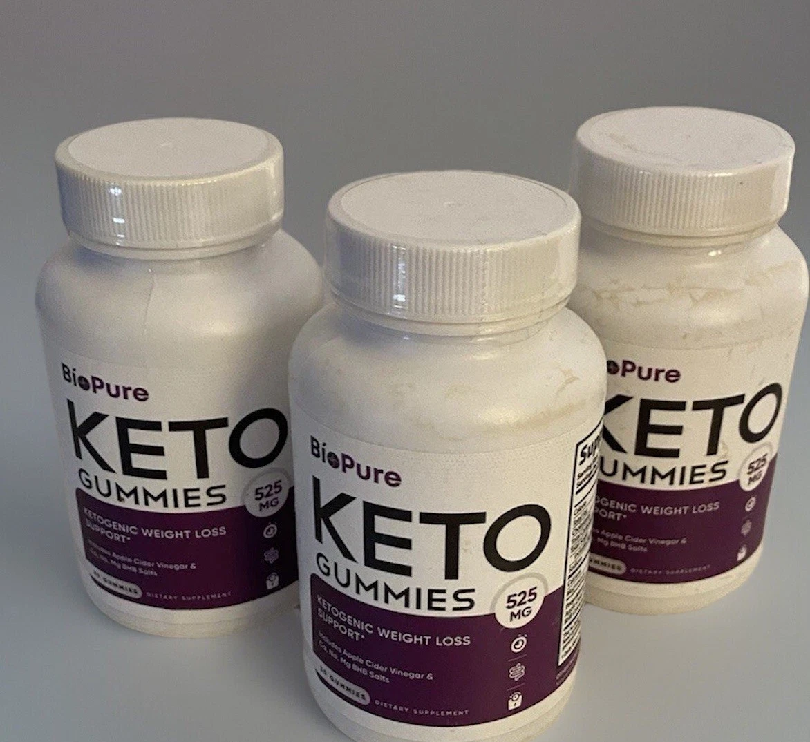 3x Bio pure KETO GUMMIES Ketogenic Weight Loss Support. 500 Mg. 30 Per Bottle