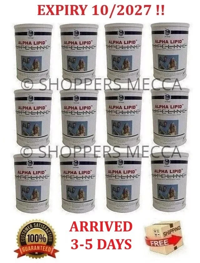 12 Cans Alpha Lipid Lifeline Blended Milk Colostrum Powder - Express Shipping