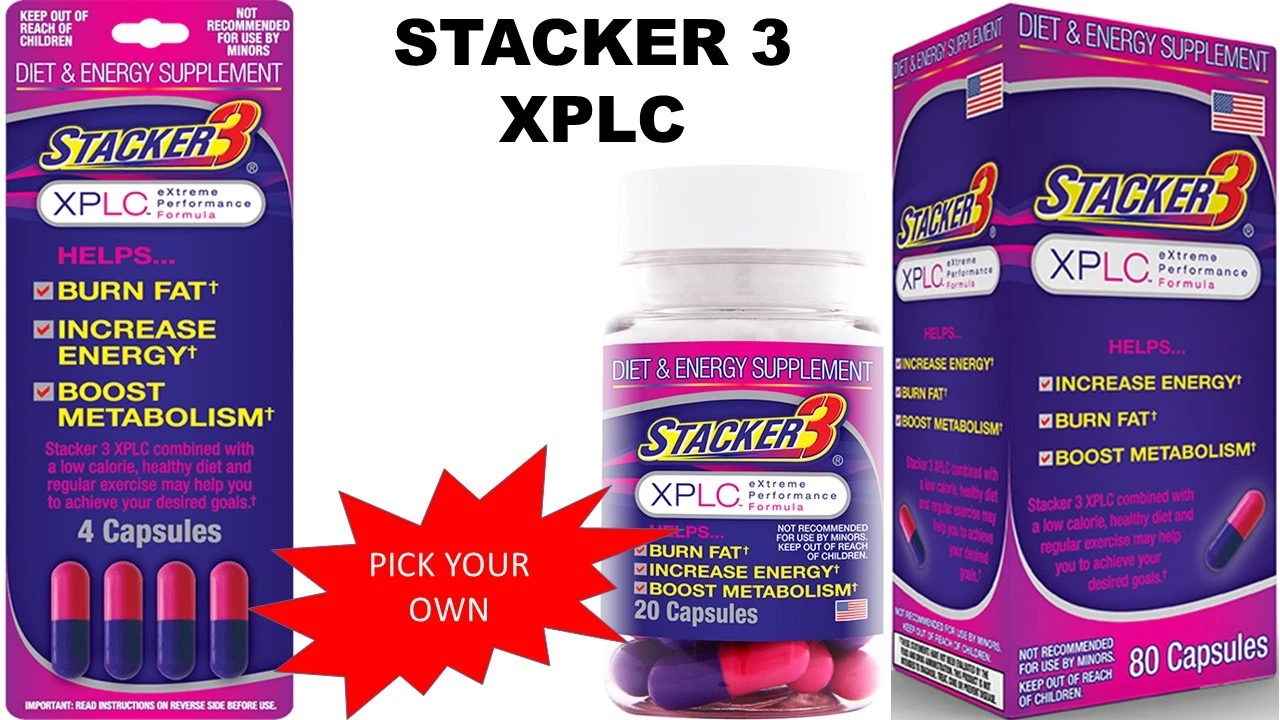 Stacker 3 XPLC Fat Burner 2 Weight Loss & Energy Boost Capsules (Pick Your Own)