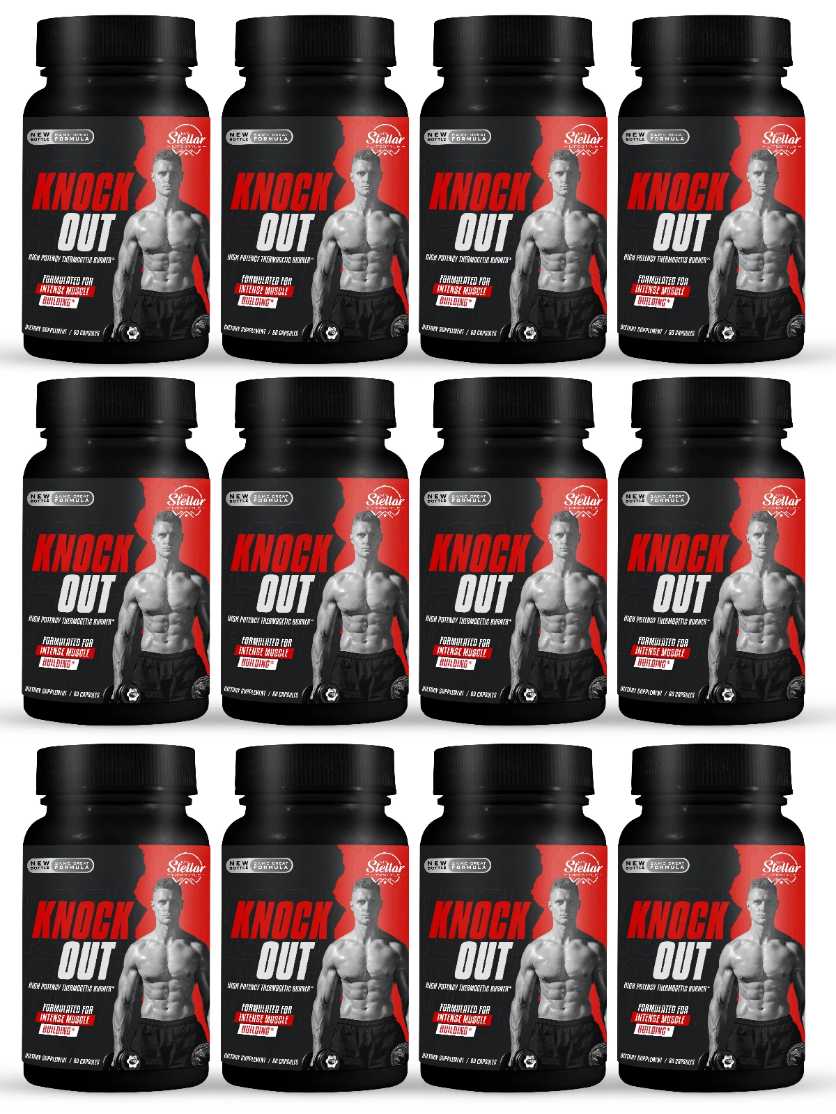 12 Pack Knock Out, instant fat burner-60 Capsules x12
