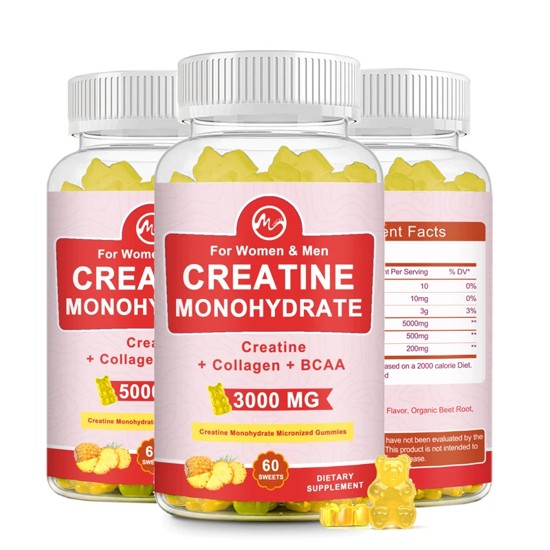 Creatine Monohydrate Gummies for Men & Women Muscle Power & Endurance Boosts