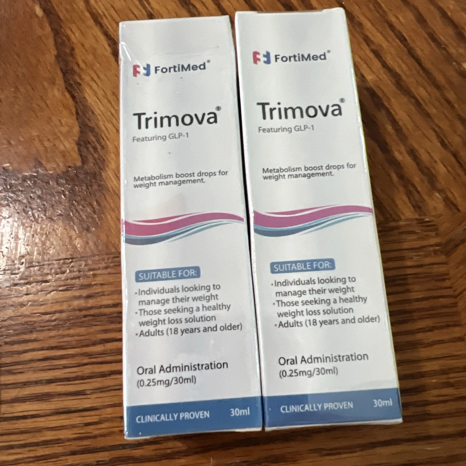 2 Pack FortiMed Trimova GLP-1 Metabolism Boost Oral Drops Weight Loss 30ml NEW