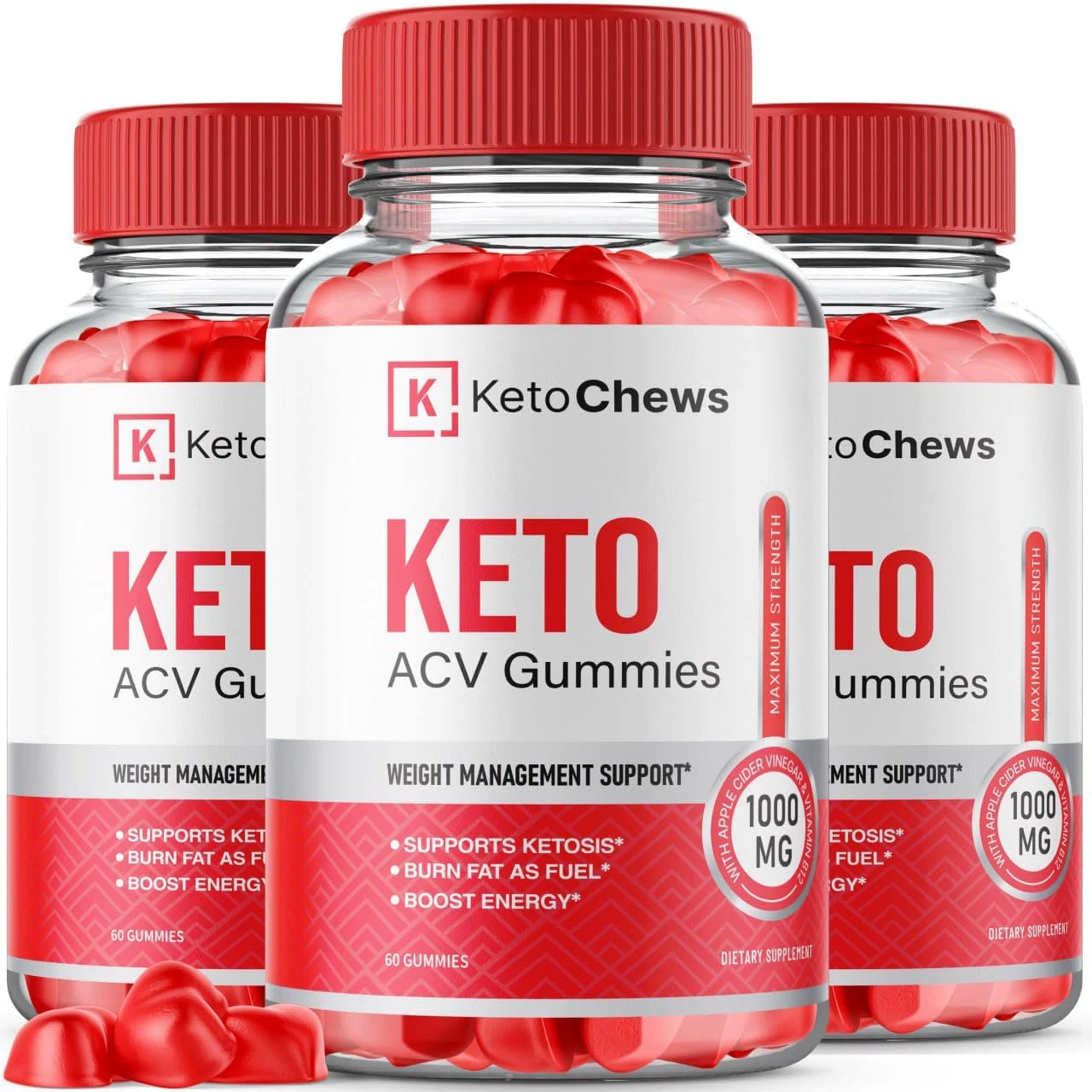 (3 Bottles) Keto Chews Gummies Official Weight Loss Keto Chews ACV