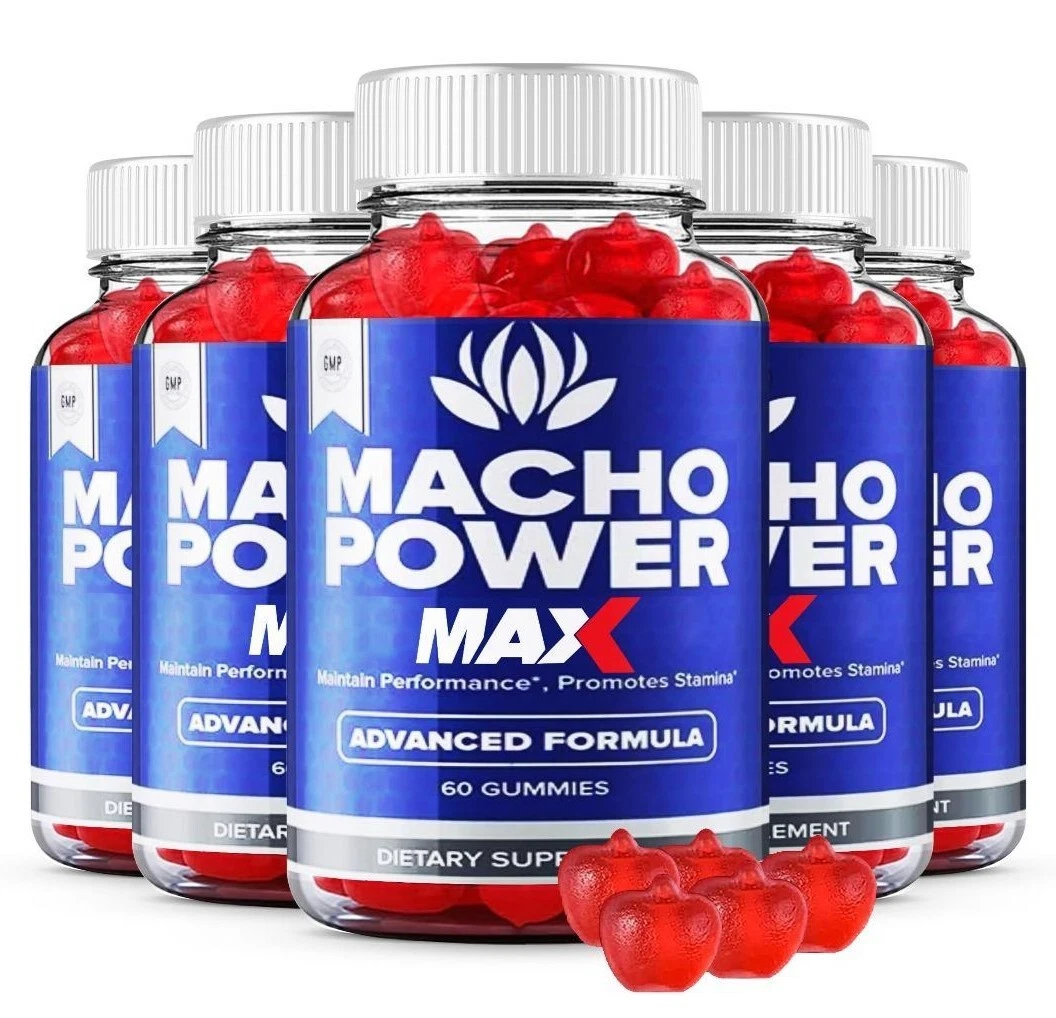 (5 Pack) Macho Power For Men, Macho Power Gummies, MachoPower Male Performance