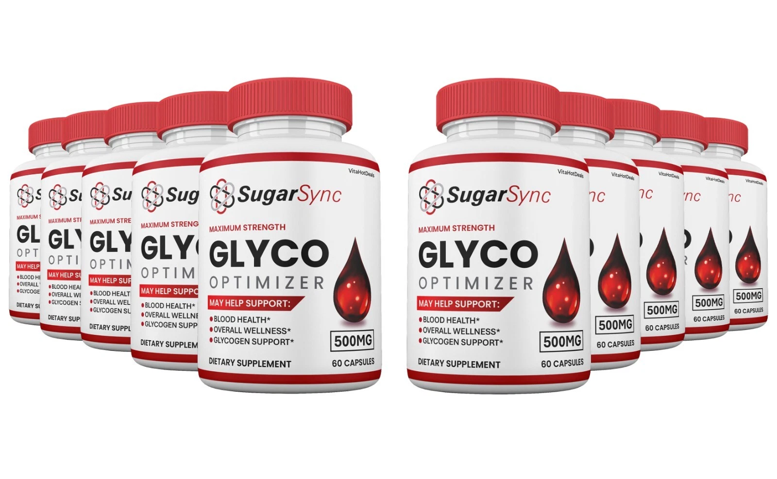 Sugar Sync Glyco Capsules, SugarSync Optimizer Max Strength Supplement (10 Pack)