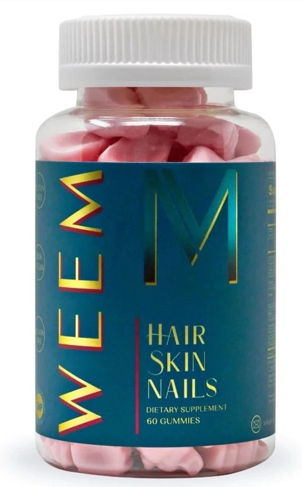 [277209742873] WEEM Hair Skin and Nails 60 Gummies Supports Healthy Hair Vegan biotin Exp 09/26