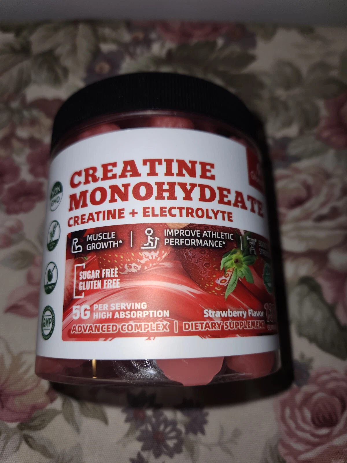 GlucoBio Creatine Monohydrate Gummies (5g) – Pre-Workout Energy & Muscle Growth